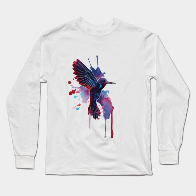 Humming Bird Long Sleeve T-Shirt by oceanegp